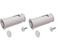 cyclingcolors Loqueteau magnétique à aimant rond encastrer ajustable ±3,5mm + contre pièce Universel Porte Placard Cuisine Salle de bain Meuble, gris (Lot de 2)