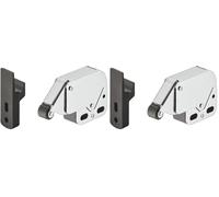 cyclingcolors Loqueteau noir acier à ressort automatique et rouleau avec contre pièce argent chromé loquet fermeture meuble porte placard cuisine salle de bain (Lot de 2)