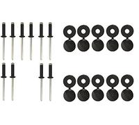 cyclingcolors Lot de 10 Rivets + Cache Rivet Noir Plaque D'IMMATRICULATION Voiture Auto Moto Scooter MOBYLETTE Protection Plastique Aveugle VIS Boulon Fixation