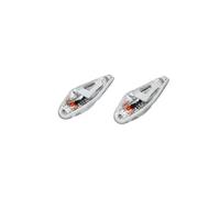 cyclingcolors paire de goutte d'eau, éclairage, clignotant, autocollant, à clipser, moto scooter, blanc à ampoule orange (L 62mm / H 23mm / L 18mm)