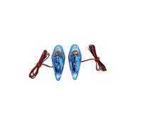 cyclingcolors paire de goutte d'eau, éclairage, clignotant, autocollant, à clipser, moto scooter, bleu à ampoule orange (L 62mm / H 23mm / L 18mm)