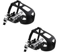 cyclingcolors Paire de pédale vélo Aluminium forgé avec cale Pied et Sangle Compatible avec SPD axe 9/16" x 14 mm