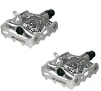 cyclingcolors Paire de pédale vélo Argent Semi Automatique Aluminium forgé 103x63mm Compatible avec SPD axe 9/16" x 14 mm