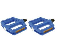 cyclingcolors Paire de pédale vélo Freeride BMX VTT Bleu 111x105x26mm avec réflecteur Orange axe 9/16" x 14 mm