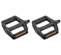 cyclingcolors Paire de pédale vélo Freeride BMX VTT Noir 111x105x26mm avec réflecteur Orange axe 9/16" x 14 mm