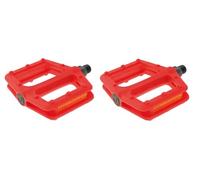 cyclingcolors Paire de pédale vélo Freeride BMX VTT Rouge 111x105x26mm avec réflecteur Orange axe 9/16" x 14 mm