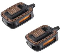 cyclingcolors Paire de pédale vélo Ville VTC 110x75mm Marron avec réflecteur Orange Confort et Anti Grip antidérapant