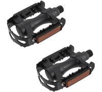 cyclingcolors Paire de pédale vélo Ville VTC Noir 80x102mm avec réflecteur Orange Confort Anti Slip