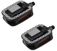 cyclingcolors Paire de pédale vélo Ville VTC Noir avec réflecteur Orange Confort et Anti Grip antidérapant