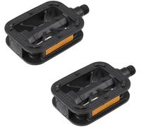 cyclingcolors Paire de pédale vélo Ville VTC VTT Enfant Noir avec réflecteur Orange Anti Slip
