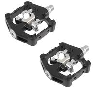 cyclingcolors Paire de pédale vélo VTT Freeride Semi Automatique Noir 109x95mm Compatible avec cale SPD axe 9/16" x 14 mm