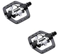 cyclingcolors Paire de pédale vélo VTT Noir Semi Automatique Aluminium forgé 100x101mm Compatible avec SPD axe 9/16" x 14 mm