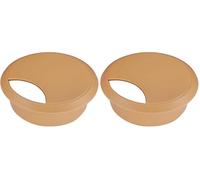 cyclingcolors Passe câble Bureau Table Fil diamètre 68mm encastrable Cordon Prise Ordinateur écran Accessoire ameublement (Beige) (Lot de 2)