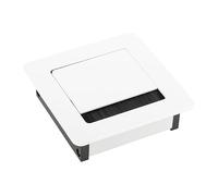 cyclingcolors passe cable métal 100x100x29mm blanc carré meuble bureau table