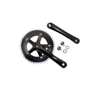 cyclingcolors pédalier vélo avec manivelle, 46 Dents, Longueur 165mm, Aluminium, Noir, diamètre 130mm, Fixie 3.30