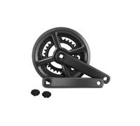 cyclingcolors pédalier vélo avec manivelle, Double Plateaux 46-30 Dents, Longueur 170mm, Aluminium, Noir, AXE Carre LG 124 mm