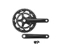 cyclingcolors pédalier vélo avec manivelle, Double Plateaux 50-34 Dents, Longueur 172,5mm, Aluminium, Noir, BOITIER 110,5mm