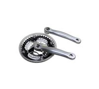 cyclingcolors pédalier vélo avec manivelle, Triple Plateaux 42-34-24 Dents, Longueur 170mm, Aluminium, Argent, BOITIER 118mm