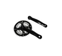 cyclingcolors pédalier vélo avec manivelle, Triple Plateaux 42-34-24 Dents, Longueur 170mm, Aluminium, Noir, boitier 118mm