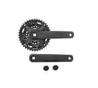 cyclingcolors pédalier vélo VTT avec manivelle, Triple Plateaux 40-30-22 Dents, Longueur 170mm, Aluminium, Noir, boitier 124,5mm