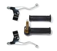 cyclingcolors Poignée accélérateur moto gaz 22 mm revêtement noir tirage droit leviers frein chromé mini targa mobylette moto scooter