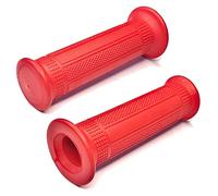 cyclingcolors Poignée Moto 22mm (7/8") 24mm (1") Caoutchouc Anti-dérapant Universel fermée Scooter cyclomoteur Vintage (Rouge)