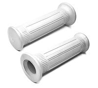 cyclingcolors Poignée Moto 22mm (7/8") 24mm (1") Caoutchouc Anti-dérapant Universel fermée Scooter cyclomoteur Vintage (Blanc)