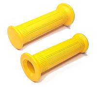 cyclingcolors Poignée Moto 22mm (7/8") 24mm (1") Caoutchouc Anti-dérapant Universel fermée Scooter cyclomoteur Vintage (Jaune)
