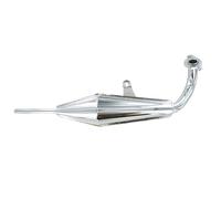 cyclingcolors pot échappement moto scooter mobylette compatible avec peugeot 103 vogue sp mvl à bride, type flûte vontage chromé