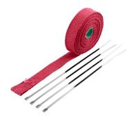 cyclingcolors Ruban protection isolant thermique bande 25mm x 10m fibre de verre bouclier pare-chaleur tuyau moteur échappement, rouge