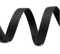 cyclingcolors ruban sergé coton à chevrons largeur 10mm x longueur 50m, noir