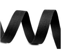 cyclingcolors ruban sergé coton à chevrons largeur 18mm x longueur 50m, noir