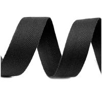 cyclingcolors ruban sergé coton à chevrons largeur 25mm x longueur 50m, noir