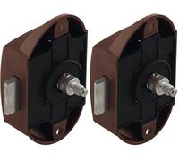 cyclingcolors Serrure espagnolette à poussoir grand modèle axe 25mm en plastique idéal bateaux caravanes vans Verrou Fermeture Sécurité Bouton Push-lock, marron foncé (Lot de 2)