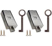 cyclingcolors Serrure espagnolette clé rond bruni remplacement meuble buffet ancien décoration rustique armoire vintage, gauche (Lot de 2)