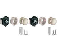 cyclingcolors Serrure verrou avec bouton Push-lock mini poussoir axe 15mm poignée rosace idéal bateaux caravanes camping car van fermeture sans clé, noir (Lot de 2)