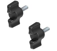 cyclingcolors Vis Papillon à Oreilles, Mancheron Blocage Brancard, M5 x 12, Lot de 2 Noire