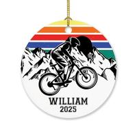 Cyclisme Cycle Christmas Hanging avec Ficelle Sapin Décoration D'Ornement De Noël Céramique Décoration De Noël À Suspendre