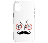 Cyclisme Hipster Rider - Mustache Fixie Vélo Inspiré Coque pour iPhone 16 Plus