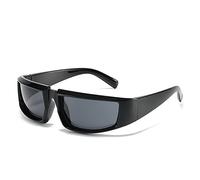 Cyclisme Sports Steampunk Lunettes de Soleil Femmes Punk Goggle Marque Designer Lunettes de Soleil Hommes Argent Miroir Nuances Lunettes D'équitation, Noir Gris, AS