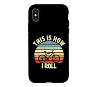 Cyclisme Vintage rétro Coucher de Soleil This is How i Roll Bike Art Coque pour iPhone X/XS