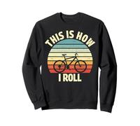Cyclisme Vintage rétro Coucher de Soleil This is How i Roll Bike Art Sweatshirt