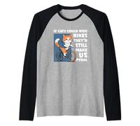 Cycliste Amoureux des chats Cycliste Vélo Vélo Blague Citation Manche Raglan