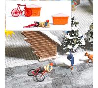 Cycliste Écrasé Sur Glacé Route Action Ensemble Ho / Jauge D'Oo Busch 7856