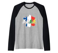 Cyclistes français de Course de vélo Hommes Femmes Manche Raglan