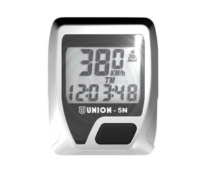 Cyclo-Ordinateur Nouveau 5 Fonctions Argent 588040210 UNION Vélo Compteur