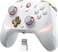 Cyclone2 TMR manette PC ¿ Manette de jeu TMR Whole Stick avec déclencheur complet/micro déclencheur pour Switch, Android, iOS et PC, filaire/sans fil/2.4G, avec touches macro ¿ Blanc