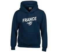 Cyclops Print France Six Nation Rugby Split Text Sweat à capuche pour homme Bleu marine, bleu marine, M