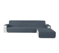 CYCMACO Antidérapante Housse Canape d'angle 2 Places, Bleu Gris | Housse Canapé D'angle Avec Gauche/Droite Réversible Universel, Antidérapante Sofa Cover, Protection Chat Chiens Griffures