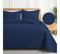 CYCMACO Couvre-Lit Quilt Matelassé, 220x260cm, Moderne Couverture Matelassé, Doux Couvre-Lit Recto-Verso, CouvreLit Couleur Unie, pour Printemps, Été, Automne Et Hiver, Bleu Berlin